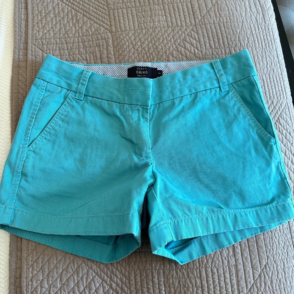 J CREW CHINO WOMEN’S SHORTS TURQUOISE SIZE 2